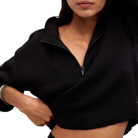 Mango Cropped Quarter-Zip Top - Picture 2 of 7